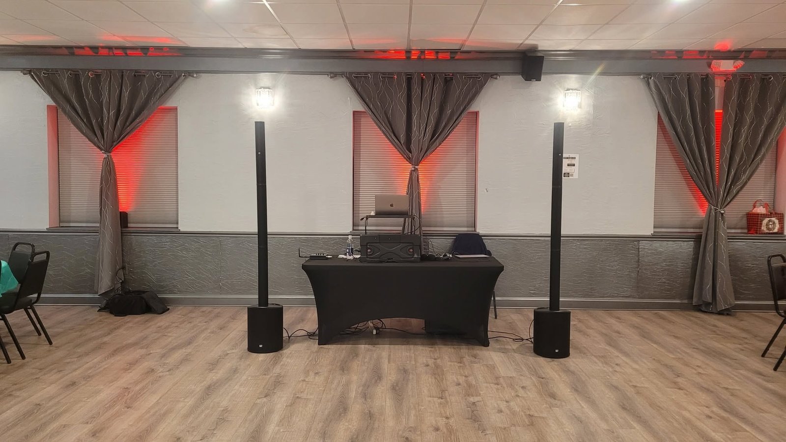 Megan and Tyler’s wedding, photo 5 — reception DJ setup